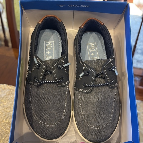 Μax + Jake boys Bradley slip on textile casual shoes denim / faux leather 12M - Picture 11 of 11